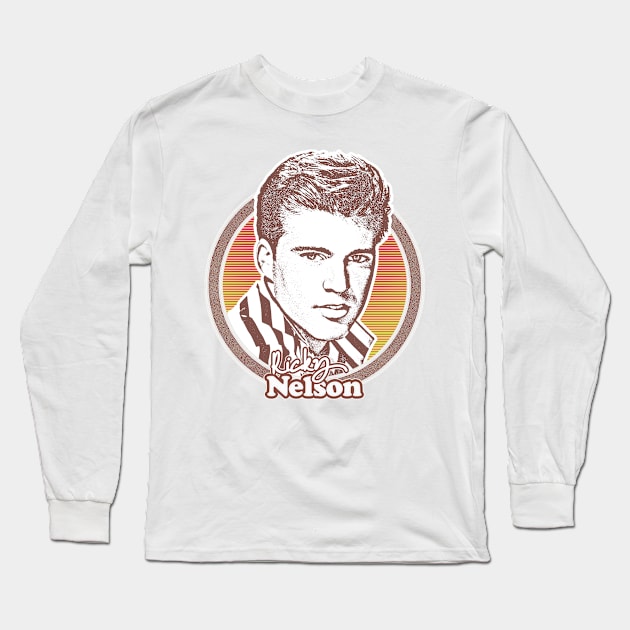 Ricky Nelson / 50s Retro Rock & Roll Aesthetic Long Sleeve T-Shirt by DankFutura
